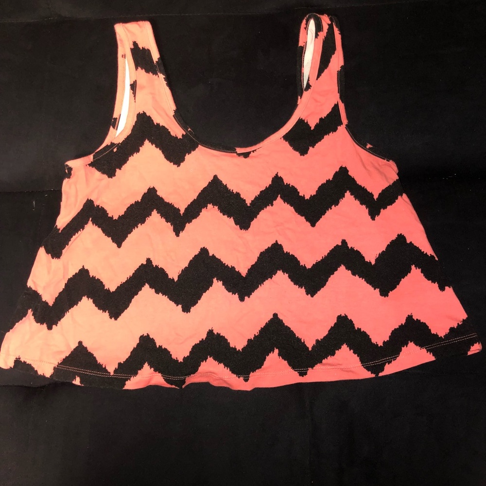 Pink and black crop top